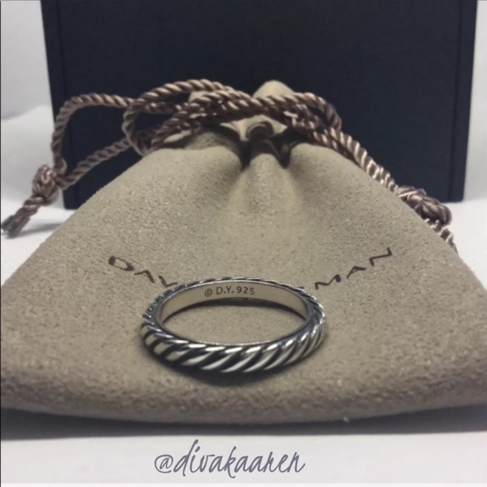 David Yurman Sterling Silver Twisted Cable Ring - Picture 4 of 14